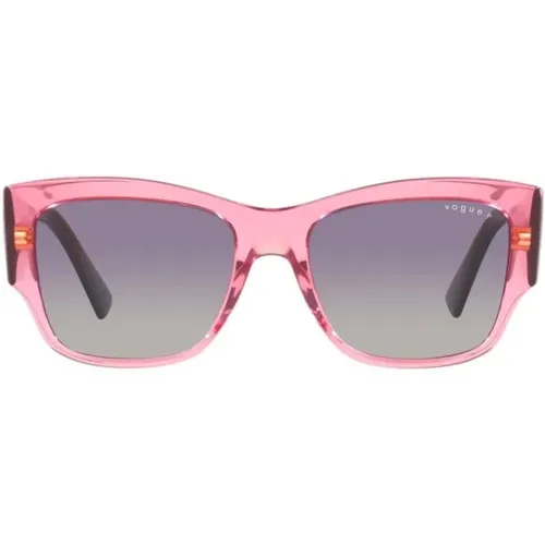 Transparent Pink/Grey Shaded Sonnenbrillen , Damen, Größe: 54 MM - Vogue - Modalova