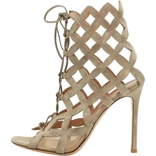 Pre-owned Sandals, female, , Size: 8 1/2 US Pre-owned Mesh sandals - Gianvito Rossi Pre-owned - Modalova