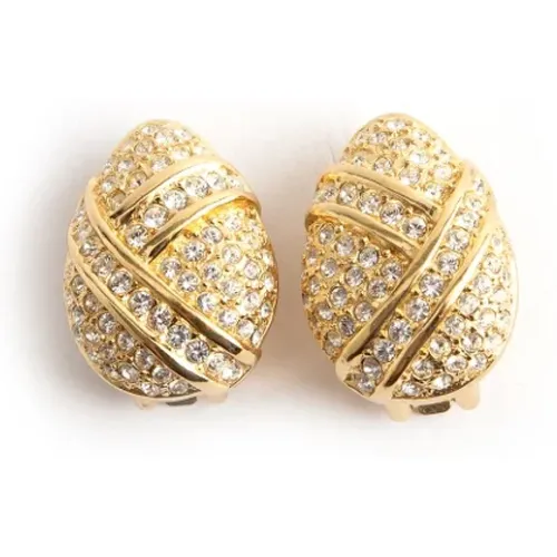 Pre-owned Jewellery, female, , Size: ONE SIZE Pre-owned Gold earrings - Dior Vintage - Modalova