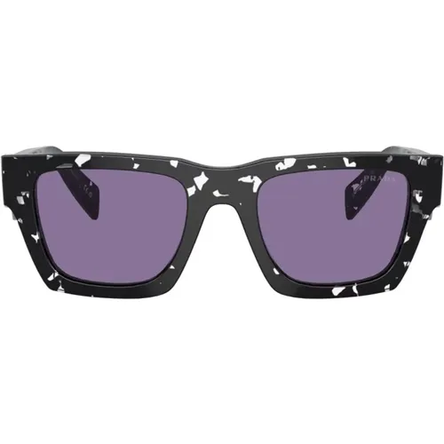 Quadratische Schwarze Schildpatt Sonnenbrille , unisex, Größe: 50 MM - Prada - Modalova