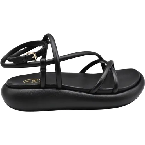 Schwarze Flache Sandalen , Damen, Größe: 37 EU - Ash - Modalova