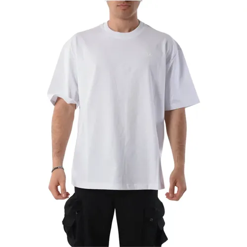 Baumwoll-T-Shirt mit gestickten Logos , Herren, Größe: S - Diesel - Modalova