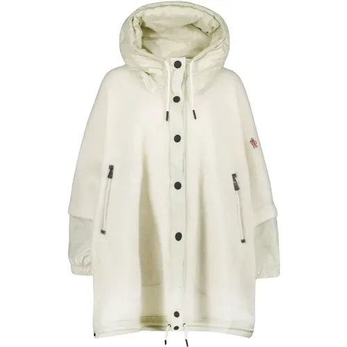 Alpaca Cape with High Neck and Hood , female, Sizes: ONE SIZE - Moncler - Modalova