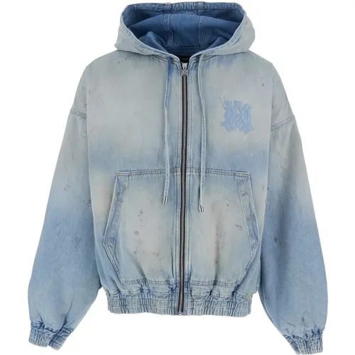 Denim Jackets, male, , Size: XL Embroidered Denim Jacket - Amiri - Modalova