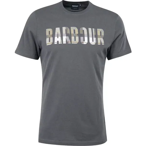 Tartan Grafik Baumwoll T-Shirt , Herren, Größe: L - Barbour - Modalova