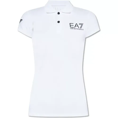 Poloshirt mit Logo , Damen, Größe: L - Emporio Armani EA7 - Modalova