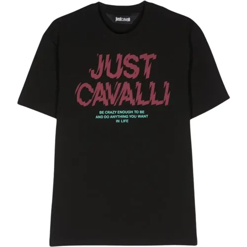 Schwarze T-Shirts Polos für Männer , Herren, Größe: M - Just Cavalli - Modalova
