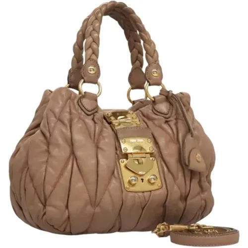 Pre-owned Handbags, female, , Size: ONE SIZE Pre-owned Leather handbags - Miu Miu Pre-owned - Modalova