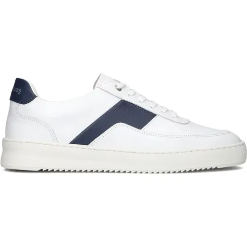 Niedrige Blaue Ledersneakers , Damen, Größe: 43 EU - Filling Pieces - Modalova