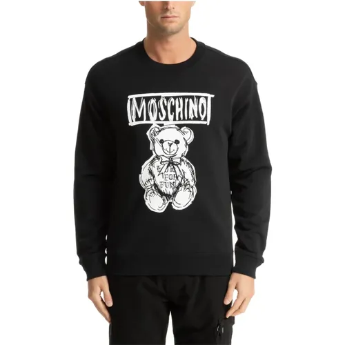 Sweatshirts, male, , Size: S Patterned Teddy Bear Logo Sweatshirt - Moschino - Modalova