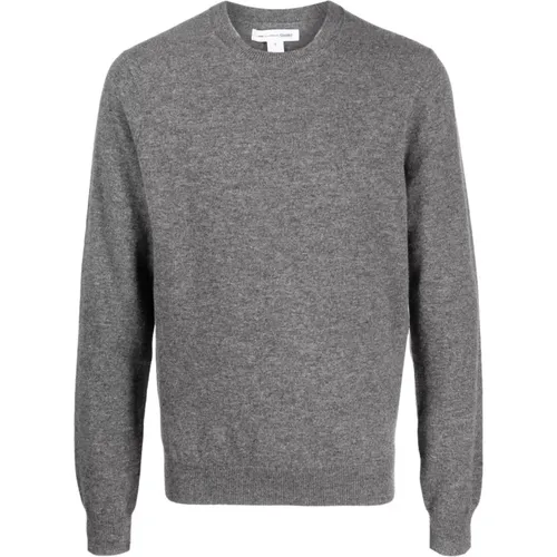 Grauer Wollstrickpullover Rundhalsausschnitt , Herren, Größe: M - Comme des Garçons - Modalova