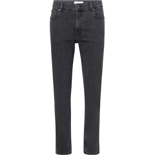 Tapered Gewaschene Schwarze Denim-Jeans , Herren, Größe: W32 - Calvin Klein - Modalova