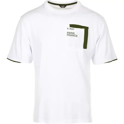 T-shirts and Polos with Contrast Pockets , male, Sizes: L - K-way - Modalova