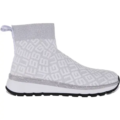 Quilted Knit Hi-Top Trainers in , female, Sizes: 6 UK - Guess - Modalova