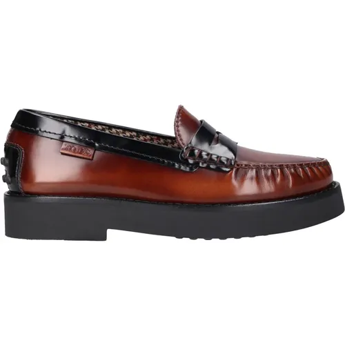 Loafer Leather Calfskin , female, Sizes: 4 1/2 UK, 7 UK, 8 UK, 6 UK, 4 UK, 5 1/2 UK, 5 UK - TOD'S - Modalova