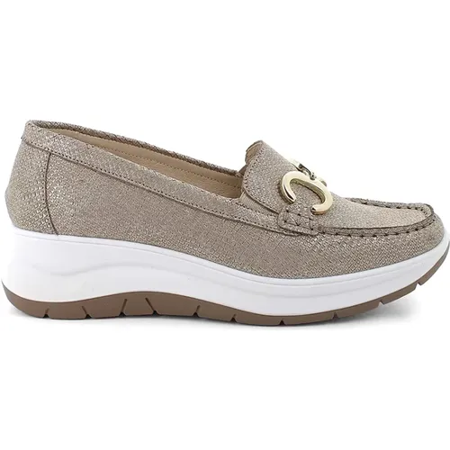 Loafers, female, , Size: 8 US Soft Leather Women's Moccasins - IGI&Co - Modalova