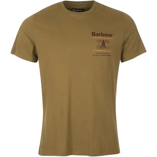 T-Shirts, male, , Size: XL Khaki Oversized Casual T-Shirt - Barbour - Modalova