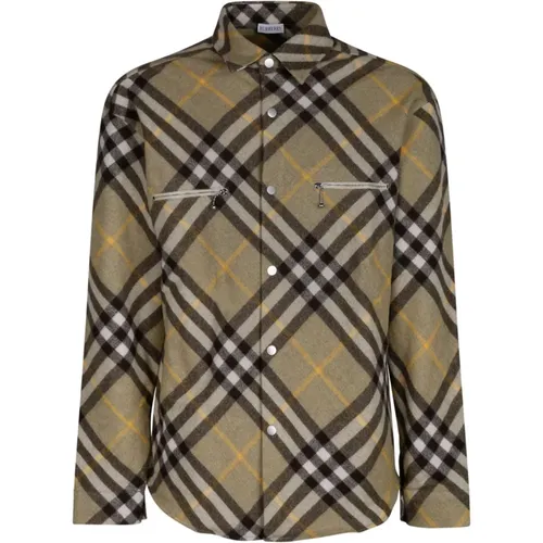 Casual Shirts, male, , Size: L Checked Shirt Jacket - Burberry - Modalova