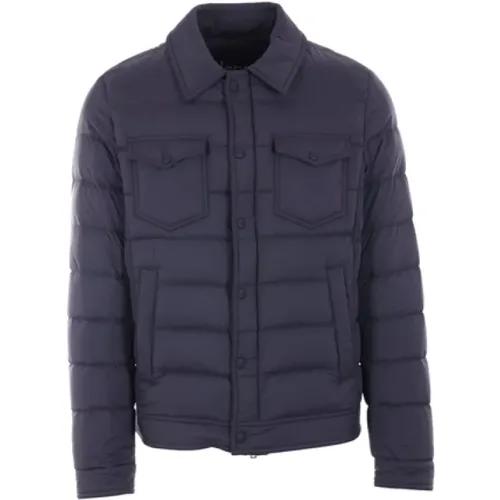 Marineblaue Nylon Steppjacke , Herren, Größe: L - Herno - Modalova