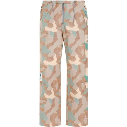 Straight Trousers, male, , Size: XL Camouflage Cotton Pants Multicolour - Acne Studios - Modalova