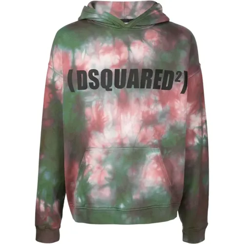 Printed Logo Hoodie - Stay Stylish and Comfortable , male, Sizes: XS, L - Dsquared2 - Modalova