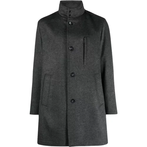 Wool/Cashmere Coat with Pockets , male, Sizes: XL - Hugo Boss - Modalova