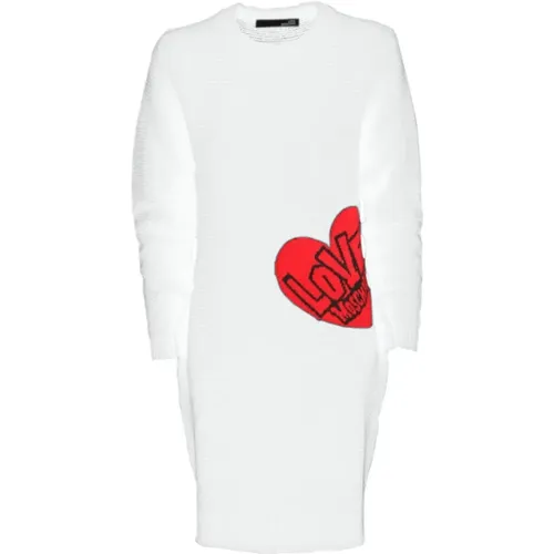 Heart Pattern Knit Dress , female, Sizes: S, M, L - Love Moschino - Modalova