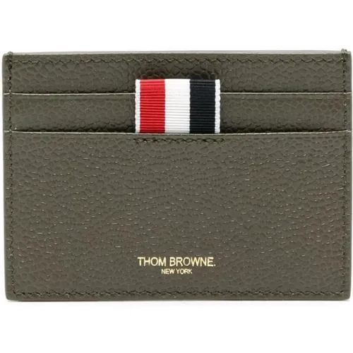 Wallets & Cardholders, male, , Size: ONE SIZE Pebble Grain Leather Card Holder - Thom Browne - Modalova