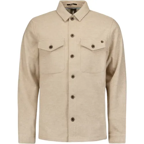 Melange Button Closure Overshirt , Herren, Größe: 2XL - No Excess - Modalova