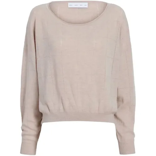 Round-neck Knitwear, female, , Size: S Light Pink Knit Sweater - Proenza Schouler - Modalova