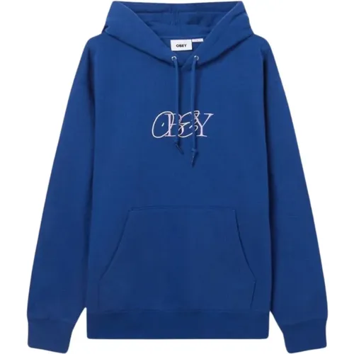 Hoodies, male, , Size: XL Cozy Nova Hoodie with Intricate Embroidery - Obey - Modalova