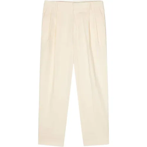 Ecru Poplin Tailored Trousers , male, Sizes: M - Dries Van Noten - Modalova