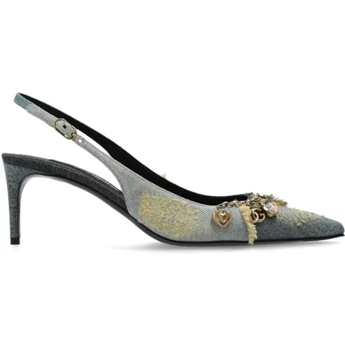Pumps, female, , Size: 7 1/2 US Heeled shoes with appliqués - Dolce & Gabbana - Modalova