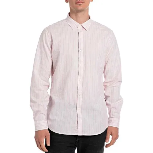 Pure Cotton Shirt , male, Sizes: M, L - Replay - Modalova