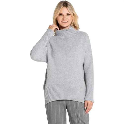 Merino Wool and Cashmere Oversized Turtleneck , female, Sizes: ONE SIZE - Look made with love - Modalova