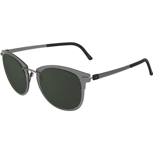 Sunglasses, unisex, , Size: ONE SIZE Infinity Collection Sunglasses Anthracite/Green - Silhouette - Modalova