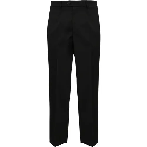 AMARÁNTO, Chinos, male, , Size: L Wool Blend Trousers Straight Fit - Amaránto - Modalova