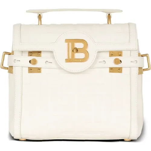 Tasche B-Buzz 23 aus genarbtem Leder mit Monogramm - Balmain - Modalova