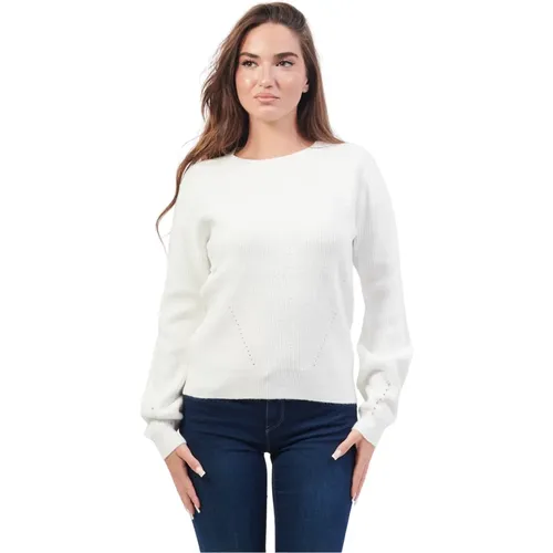 Beiger Pullover mit Wollapplikationen , Damen, Größe: M - Fracomina - Modalova