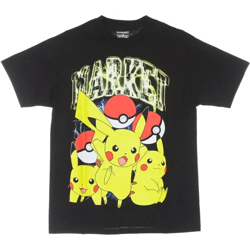 T-Shirts, male, , Size: M Pikachu Electric Shock Tee Shirt - Market - Modalova