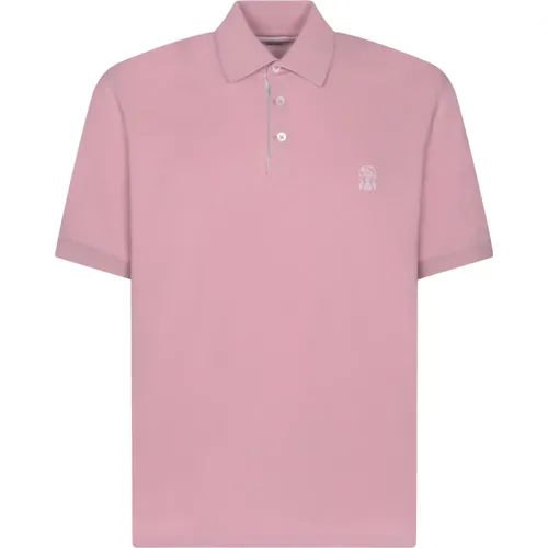 Polo Shirt Short Sleeve Embroidered , male, Sizes: S, L, XL, M - BRUNELLO CUCINELLI - Modalova