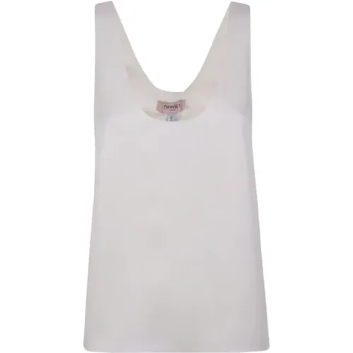 Sleeveless Tops, female, , Size: L Wide Shoulder Top in Viscose - Twinset - Modalova