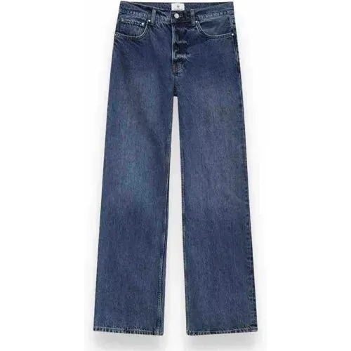 Gebleichte Blaue Mid-Rise Jeans , Damen, Größe: W27 - Anine Bing - Modalova