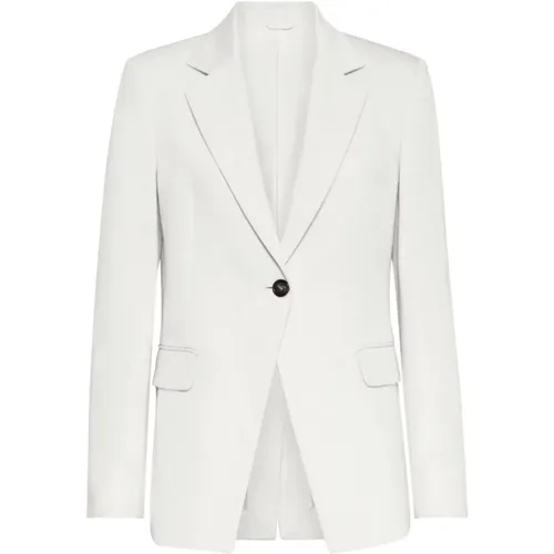 Gabardine Blazer with Notched Lapels , female, Sizes: S, XS, M - BRUNELLO CUCINELLI - Modalova