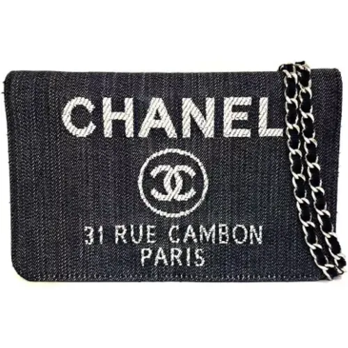 Pre-owned Cross Body Bags, female, , Size: ONE SIZE Pre-owned Canvas wallets - Chanel Vintage - Modalova