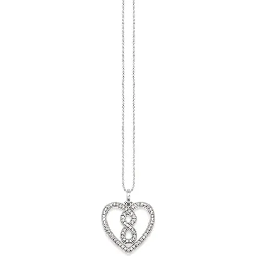 Necklaces, female, , Size: ONE SIZE Infinity Heart Pendant Necklace Silver - Thomas Sabo - Modalova