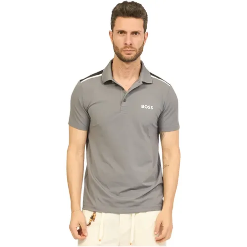 Grey Paddytech Polo Shirt with Logo , male, Sizes: XL, S, 2XL, L, M - Hugo Boss - Modalova