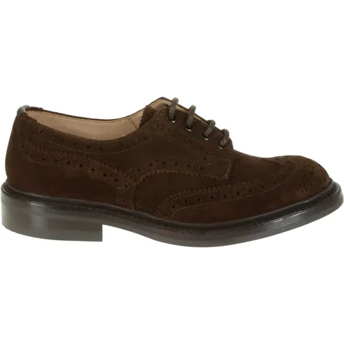 Laced Shoes, male, , Size: 7 1/2 US Suede Lace-up Dainite Sole - Tricker's - Modalova