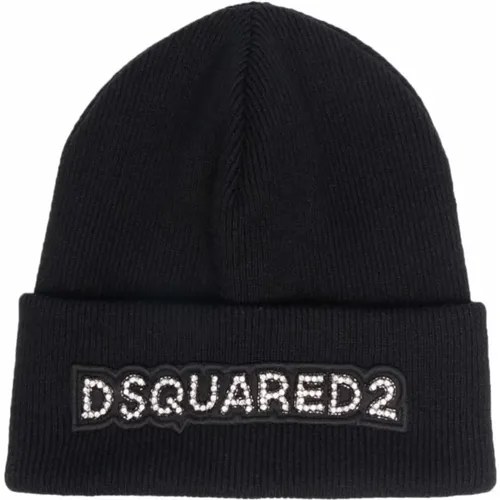 Beanies, female, , Size: ONE SIZE Knit Hat for Men - Dsquared2 - Modalova