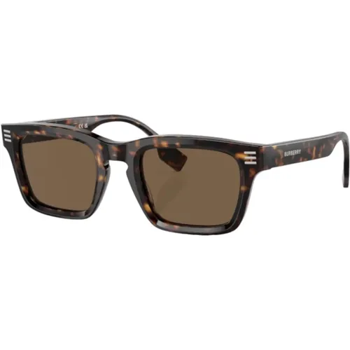 Dunkle Havana Quadratische Sonnenbrille , Herren, Größe: 51 MM - Burberry - Modalova